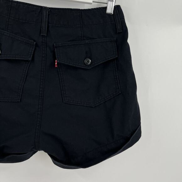 Levi's Premium Ribcage High Rise Black Cuffed Denim Shorts Women’s Size 30 - Picture 8 of 11